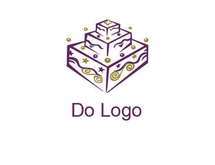 3 level 3d cake logo