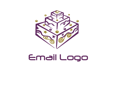 3 level 3d cake logo