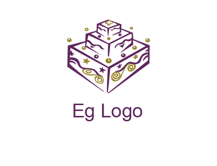 3 level 3d cake logo
