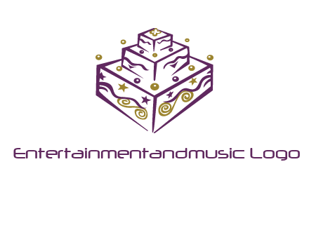 3 level 3d cake logo