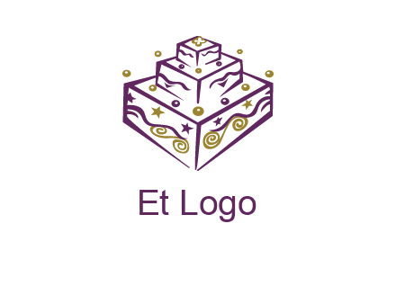 3 level 3d cake logo