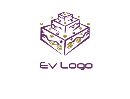 3 level 3d cake logo