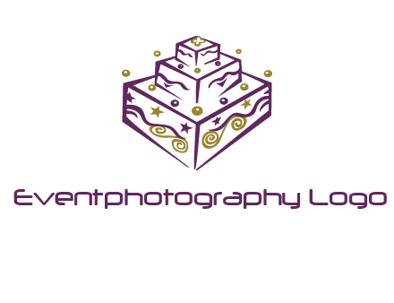 3 level 3d cake logo