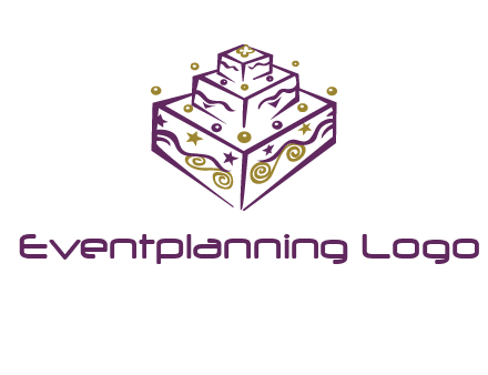 3 level 3d cake logo