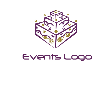 3 level 3d cake logo