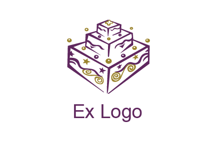 3 level 3d cake logo