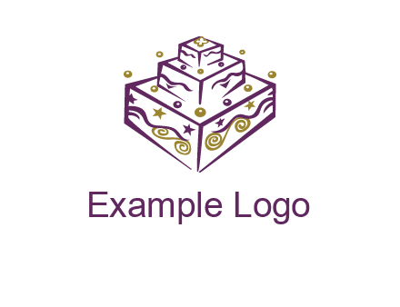 3 level 3d cake logo