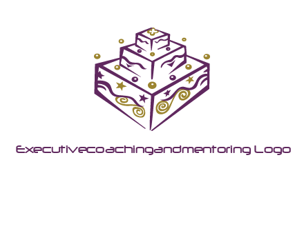 3 level 3d cake logo