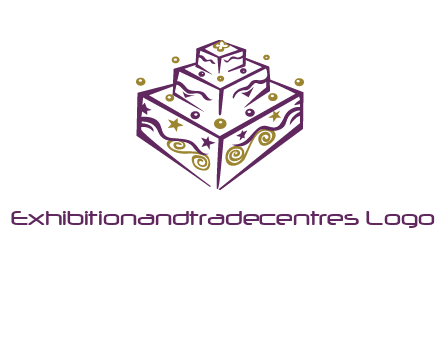 3 level 3d cake logo
