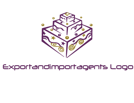 3 level 3d cake logo