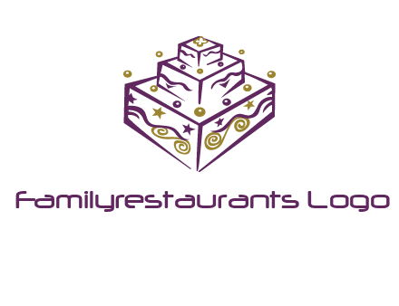 3 level 3d cake logo
