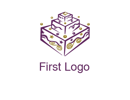 3 level 3d cake logo