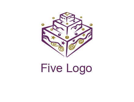 3 level 3d cake logo