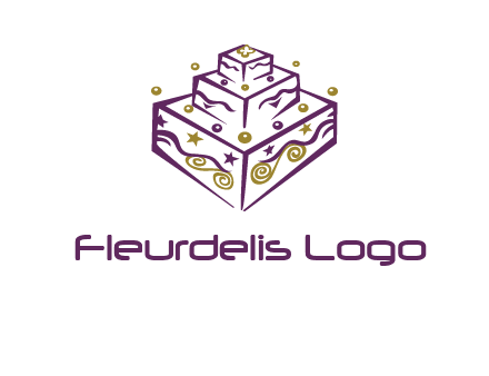 3 level 3d cake logo