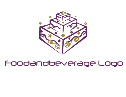 3 level 3d cake logo