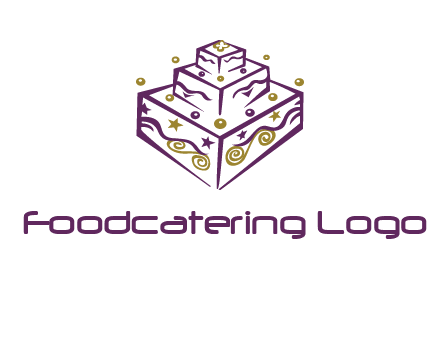 3 level 3d cake logo