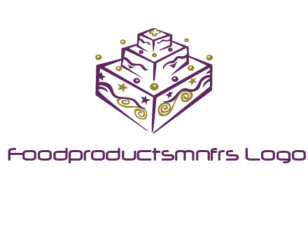3 level 3d cake logo
