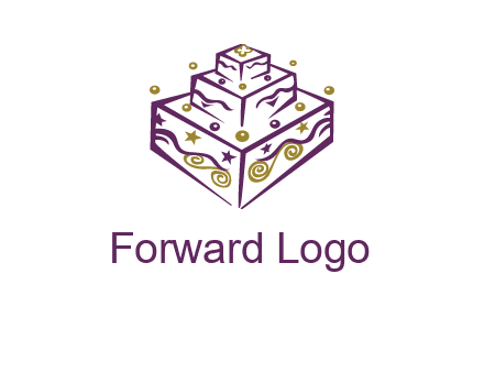 3 level 3d cake logo
