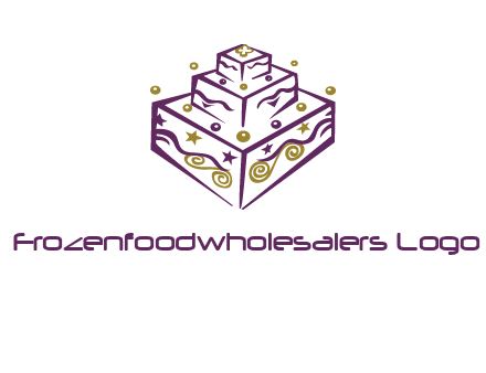 3 level 3d cake logo