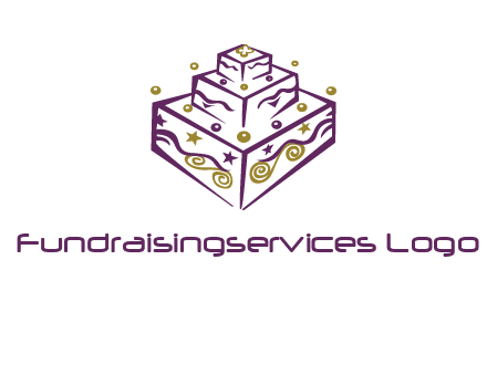 3 level 3d cake logo