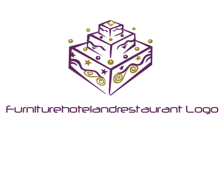 3 level 3d cake logo