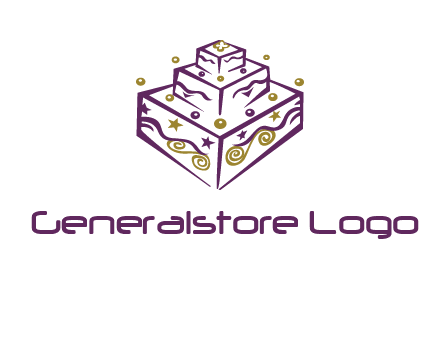 3 level 3d cake logo