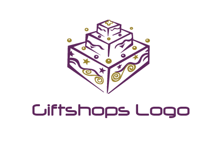 3 level 3d cake logo