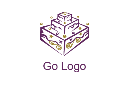 3 level 3d cake logo