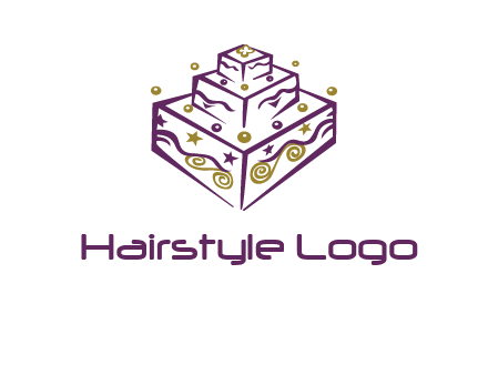 3 level 3d cake logo