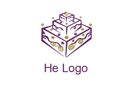 3 level 3d cake logo
