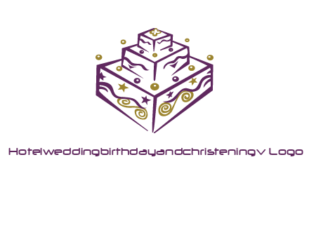 3 level 3d cake logo