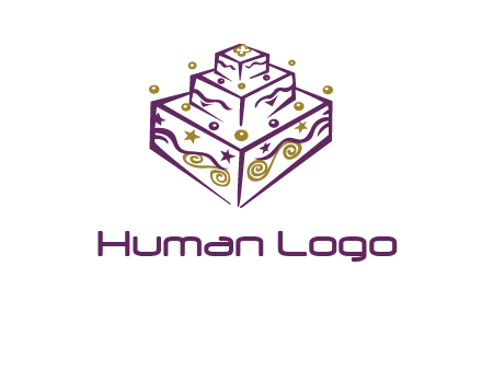 3 level 3d cake logo