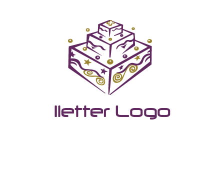 3 level 3d cake logo