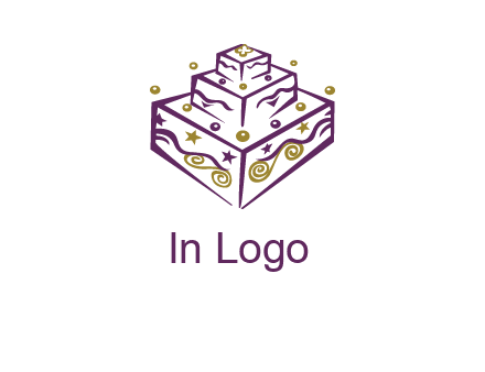 3 level 3d cake logo