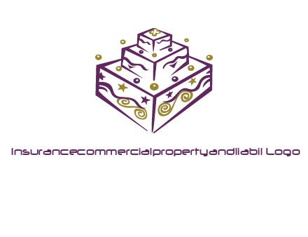 3 level 3d cake logo