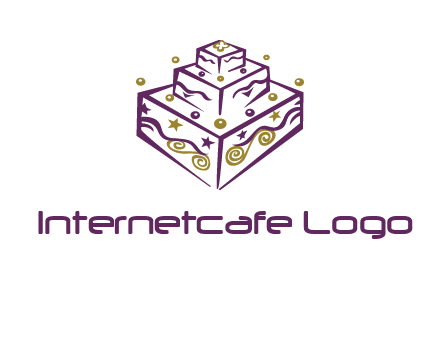 3 level 3d cake logo