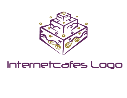 3 level 3d cake logo