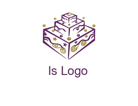 3 level 3d cake logo