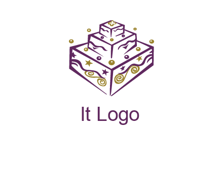 3 level 3d cake logo