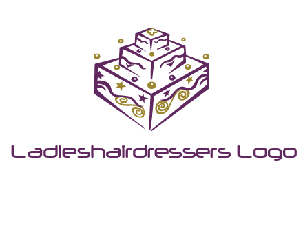 3 level 3d cake logo