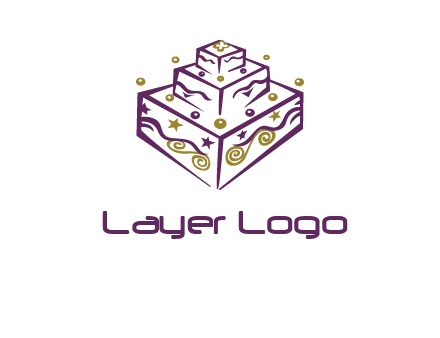 3 level 3d cake logo