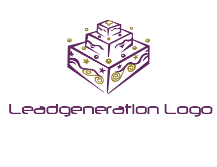 3 level 3d cake logo