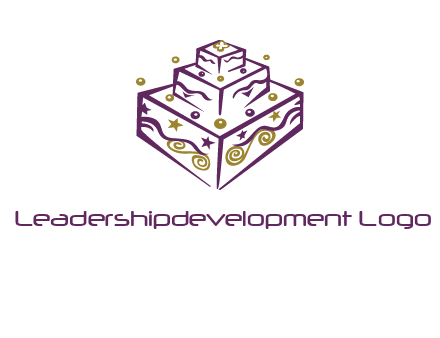 3 level 3d cake logo