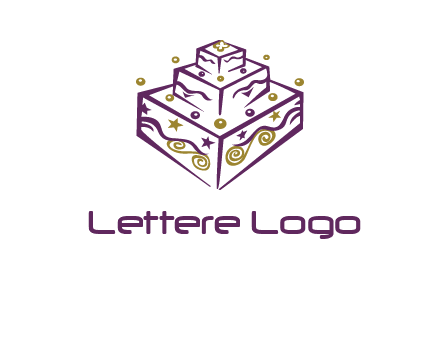 3 level 3d cake logo