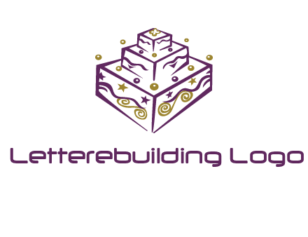 3 level 3d cake logo