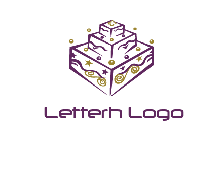 3 level 3d cake logo