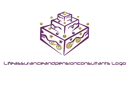 3 level 3d cake logo