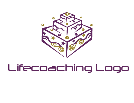 3 level 3d cake logo