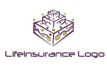 3 level 3d cake logo