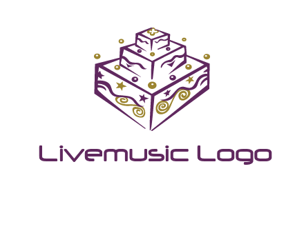 3 level 3d cake logo